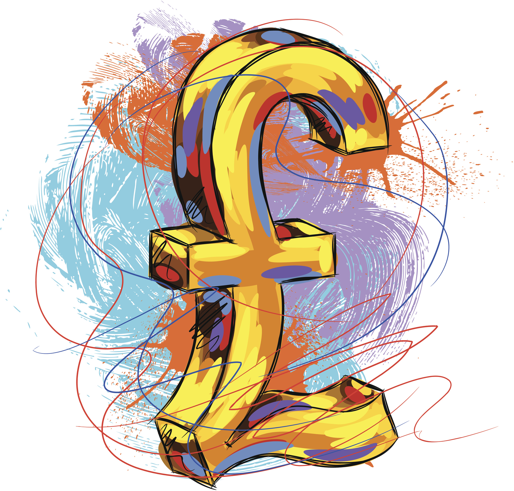 colourful pound sign